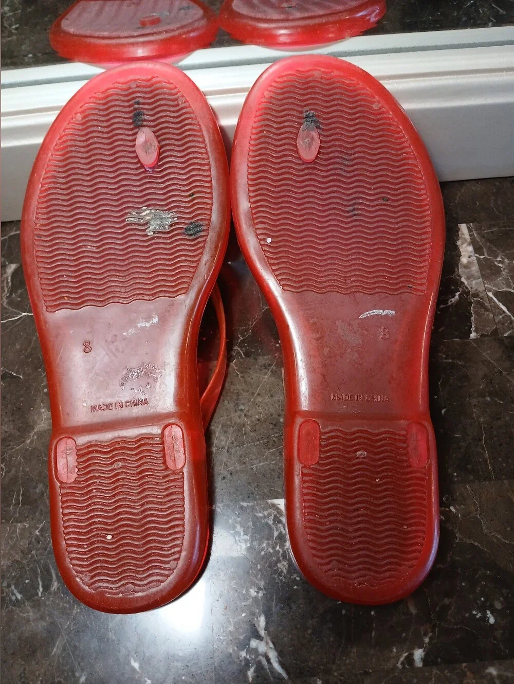 kate spade Pink Jelly Strap Sandals with Turquoise Patterned Footbed